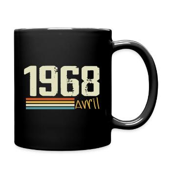 Né en avril 1968 - Mug uni - noir - Droite