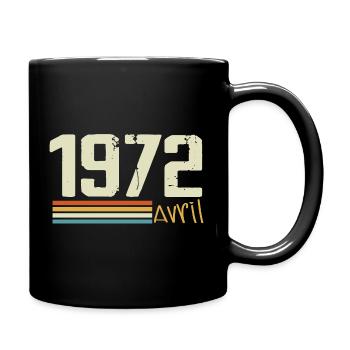 Born in April 1972 - Full Colour Mug - black - Right