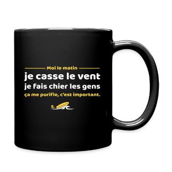 Je casse le vent je fais chier les gens, Brice - Mug uni - noir - Droite