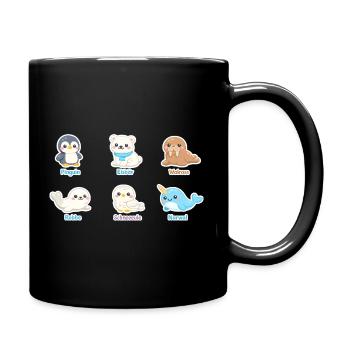 Kuschelige Arktis-Tierwelt - Tasse einfarbig - Schwarz - Rechts