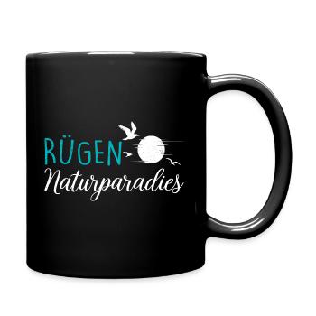 Insel RÜGEN NATURPARADIES Rügen Urlaub Lustig - Tasse einfarbig - Schwarz - Rechts