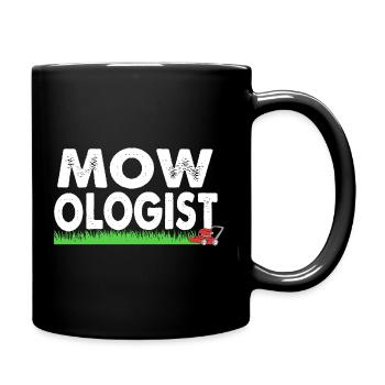 Rasen (Wiese) Rasenmäher - Tasse einfarbig - Schwarz - Rechts