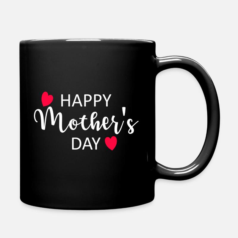 Happy Mother's Day Script Hearts - Full Colour Mug - black