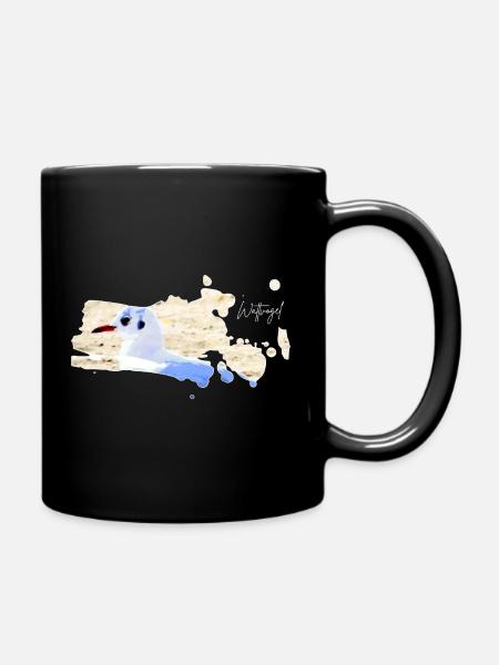 Wading Bird North Sea Seagull - Full Colour Mug - black