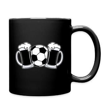 Bière de football - Mug uni - noir - Droite