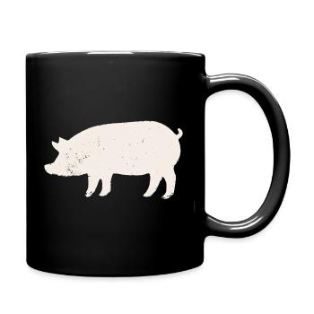 Cochon - Mug uni - noir - Droite