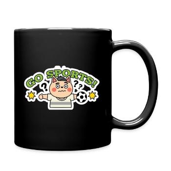 Witziger Fußball-Katzenaufkleber | Fußball-Fan-Tierkunst - Tasse einfarbig - Schwarz - Rechts