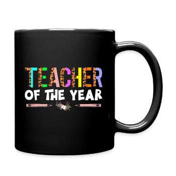 Enseignant de l’année Imprimé léopard - Mug uni - noir - Droite