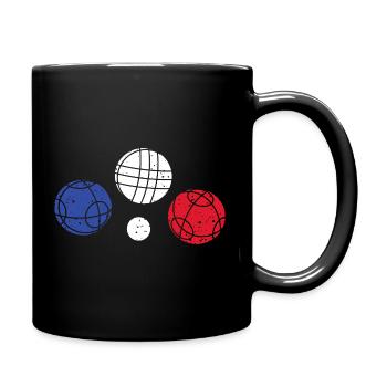 Boccia Und Petanque Grafik Bocciakugeln Trikolore - Tasse einfarbig - Schwarz - Rechts