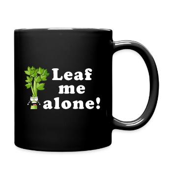 Leaf Me Alone Celery Pun Tee - Full Colour Mug - black - Right