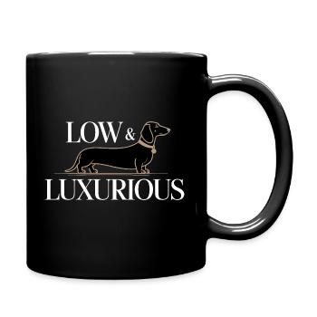 Low & Luxurious Dachshund Design - Full Colour Mug - black - Right