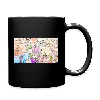 Sea of Faces Collage: Colorful Diversity - Full Colour Mug - black - Right