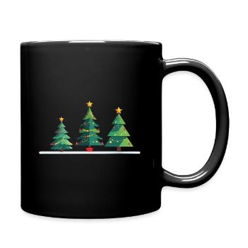 Weihnachtliche Tannen Trio - Tasse einfarbig - Schwarz - Rechts