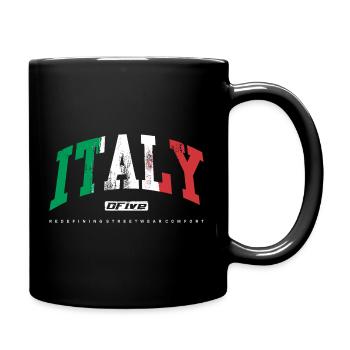Distressed Italian Flag Streetwear - Full Colour Mug - black - Right