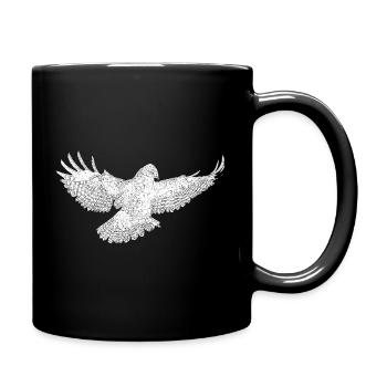 Art de silhouette de l’oiseau de proie en vol - Mug uni - noir - Droite