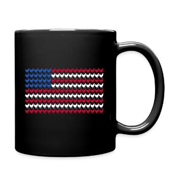 Patriotic Farmer Rooster Flock Poultry USA Pride C - Full Colour Mug - black - Right