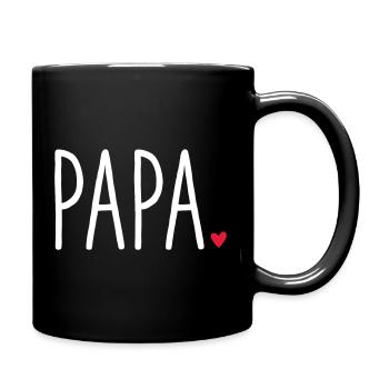 Papa ❤️ – Liebevolles Textdesign - Tasse einfarbig - Schwarz - Rechts