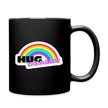 Hug Dealer Stickers: Colorful Rainbow Design - Full Colour Mug - black - Right
