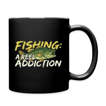 Fishing is a real addiction - Full Colour Mug - black - Right