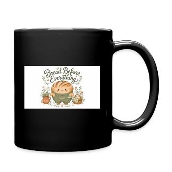 Bread mainly cuddly rolls - Full Colour Mug - black - Right