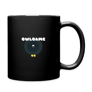Eule in Neonspiralen - Tasse einfarbig - Schwarz - Rechts