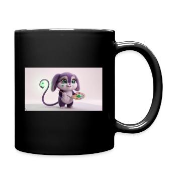 Cute Fluffy Creature Artist with Paint Palette and - Tasse einfarbig - Schwarz - Rechts