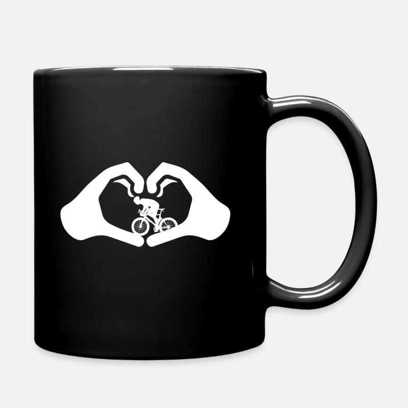 Vélo de course mains mains coeur vélo cadeau - Mug uni - noir