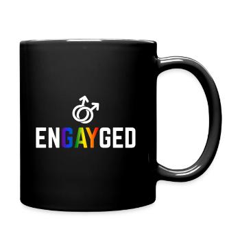 Engayged Gay Verlobungsgeschenk - Tasse einfarbig - Schwarz - Rechts