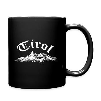 Tirol Berge - Tasse einfarbig - Schwarz - Rechts