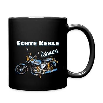 Echte Kerle fahren Simson Moped Nostalgie Mechanik - Tasse einfarbig - Schwarz - Rechts