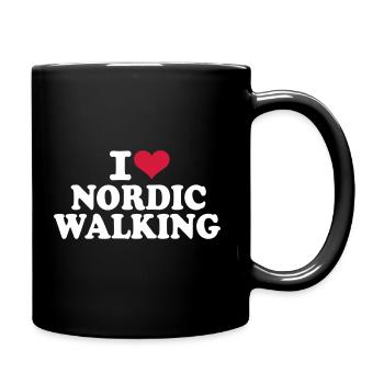 J'adore la marche nordique - Mug uni - noir - Droite