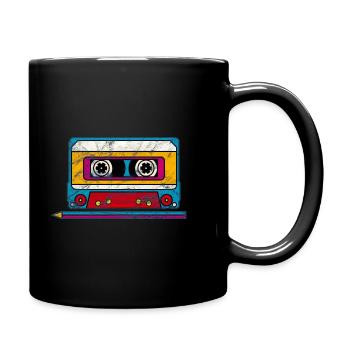 Mixtape Music Tape Cassette 80s 90s Retro Pen - Full Colour Mug - black - Right