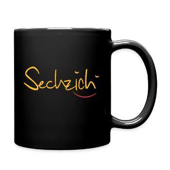 sechzich - Tasse einfarbig - Schwarz - Rechts