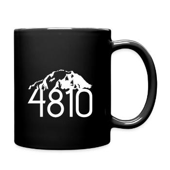 Mont Blanc 4810 – Berg, Berggipfel mit Höhenangabe - Tasse einfarbig - Schwarz - Rechts