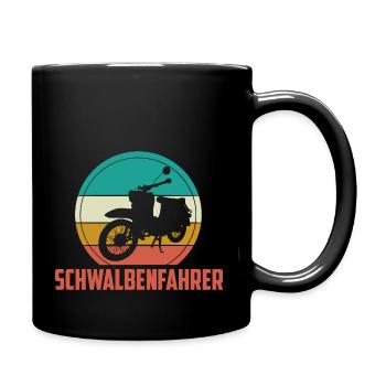 Schwalbe Schwalbenfahrer DDR simson mofa Geschenk - Tasse einfarbig - Schwarz - Rechts