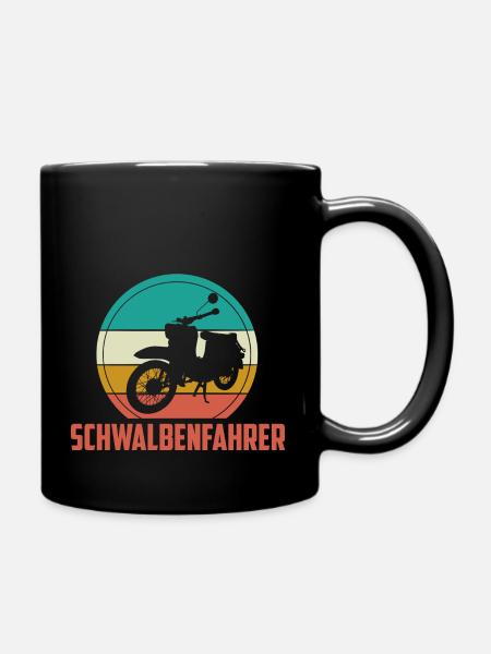 Schwalbe Schwalbenfahrer DDR simson mofa Geschenk - Tasse einfarbig - Schwarz