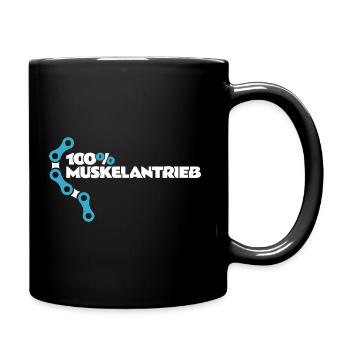 Fahrrad Anti E-Bike Radfahren Radsport Geschenk - Tasse einfarbig - Schwarz - Rechts