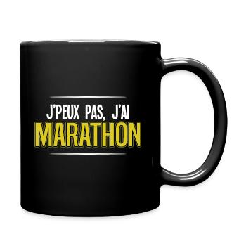 j'peux pas j'ai marathon - Mug uni - noir - Droite