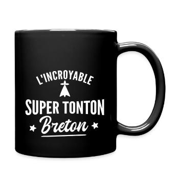 l'incroyable super tonton breton - Mug uni - noir - Droite
