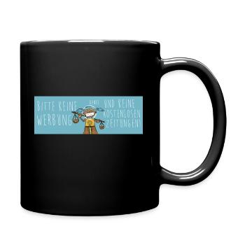 Bitte keine Werbung - Waage Sternzeichen blau - Tasse einfarbig - Schwarz - Rechts