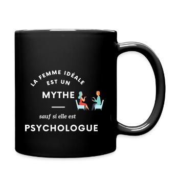 t-shirt femme La femme idéale est un mythe - Mug uni - noir - Droite