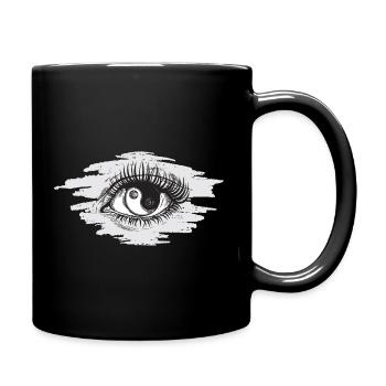 Yin und Yang im Auge - Tasse einfarbig - Schwarz - Rechts