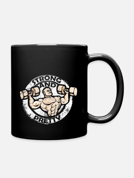 Muscle Mann Fitness Men Gym Spruch Muskel Frau - Tasse einfarbig - Schwarz