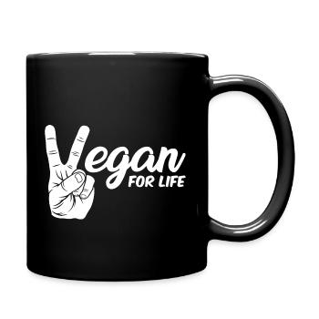 Vegan for life - Full Colour Mug - black - Right