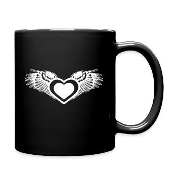 Cœur ailes ange - Mug uni - noir - Droite
