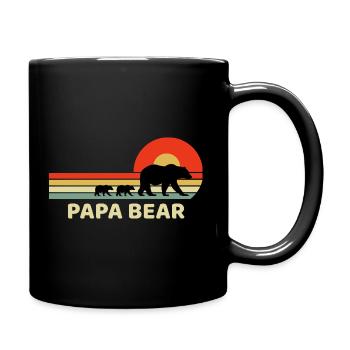 Vintage Retro Papa Papa Bär Papa Väter Tag Geschenk - Tasse einfarbig - Schwarz - Rechts