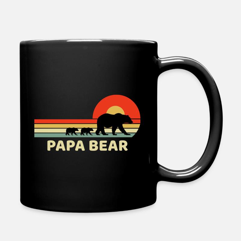 Vintage Retro Papa Papa Bär Papa Väter Tag Geschenk - Tasse einfarbig - Schwarz