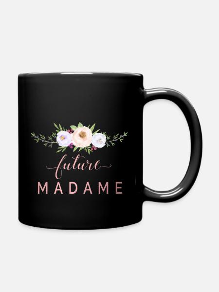 Blumen Future Madame personalisierbar - Tasse einfarbig - Schwarz