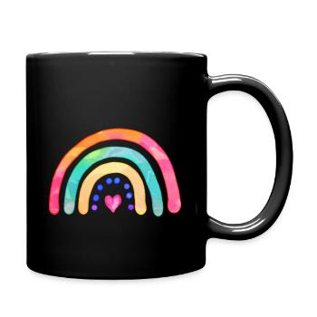 Doodle arc-en-ciel - Mug uni - noir - Droite