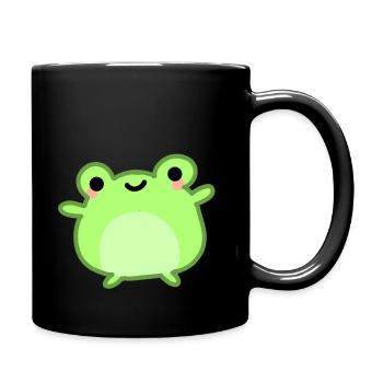 kawaii & happy green frog froggy - Tasse einfarbig - Schwarz - Rechts